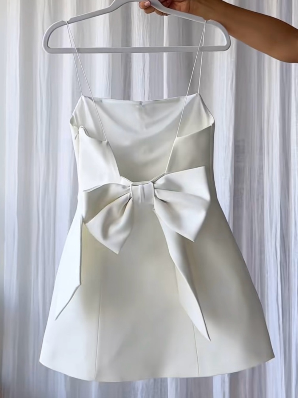 Zara Cream Mini Dress with Statement Bow
